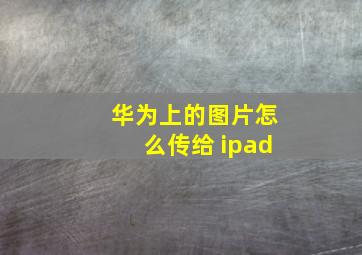 华为上的图片怎么传给 ipad